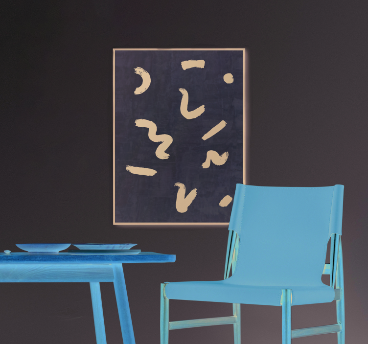 Poster nórdico formas de pincel en negro - TenVinilo