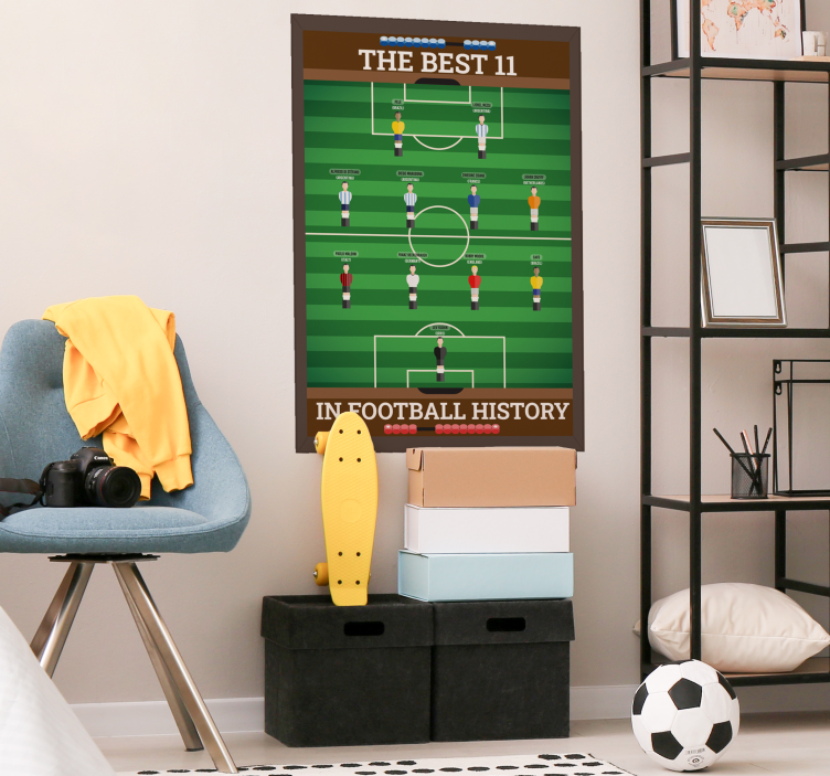 Poster habitación juvenil los mejores 11 de la historia del fútbo - TenVinilo