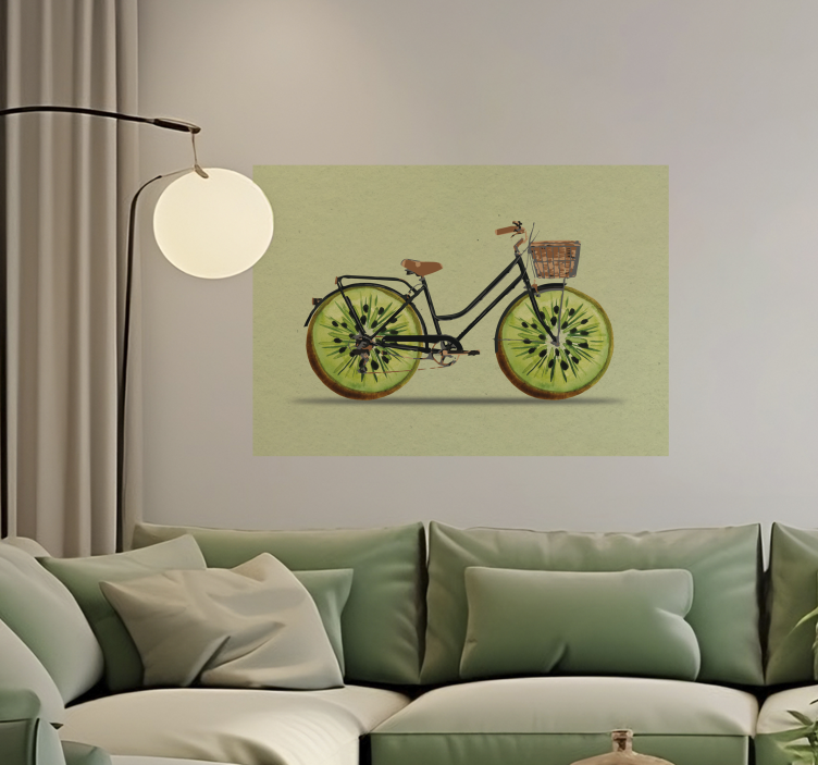 Poster salón bicicleta kiwi - TenVinilo