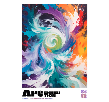 Poster abstracto exposición de arte - TenVinilo