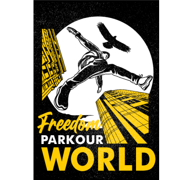 Poster habitación juvenil parkour mundo - TenVinilo