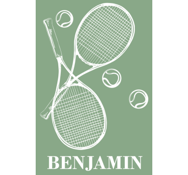 Poster habitación juvenil tenis personalizado - TenVinilo