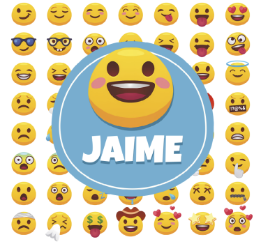 Poster habitación juvenil emojis con nombre - TenVinilo
