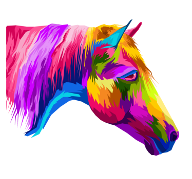 Poster salón caballos multicolores - TenVinilo