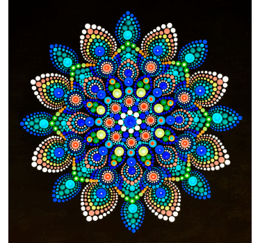 Poster salón mandala de puntos coloridos - TenVinilo