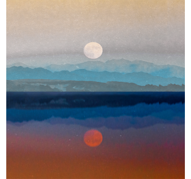 Poster salón diseño hermoso de luna en el espacio - TenVinilo