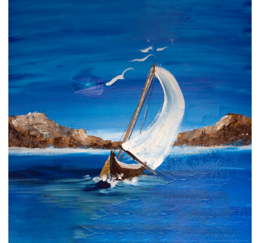 Poster salón barcos de vela en lienzo - TenVinilo