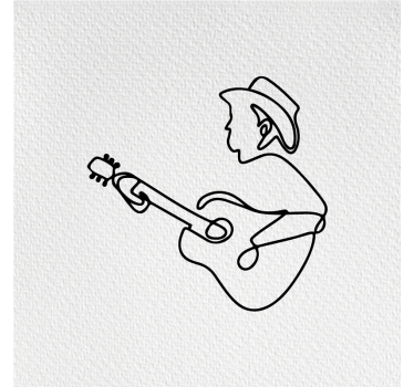 Poster salón diseño minimalista de guitarrista lindo - TenVinilo