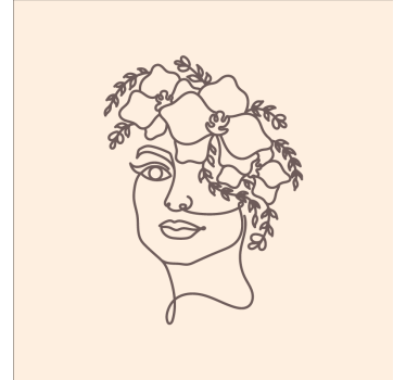 Poster salón silueta minimalista mujer floral - TenVinilo