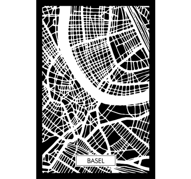 Poster salón mapa topográfico de basilea - TenVinilo