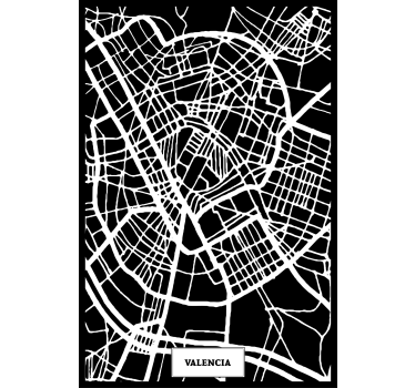 Poster salón mapa topográfico de valencia - TenVinilo