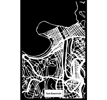 Poster salón mapa topográfico de san sebastián - TenVinilo