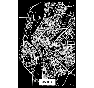 Poster salón mapa topográfico de sevilla - TenVinilo