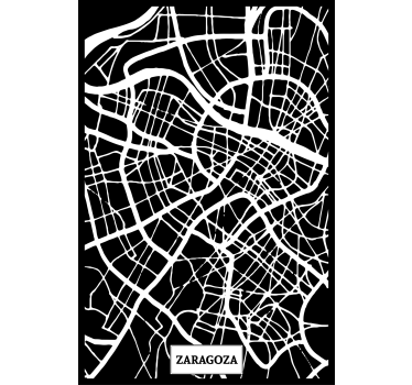 Poster salón mapa topográfico de zaragoza - TenVinilo