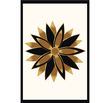 Poster salón flores doradas - TenVinilo