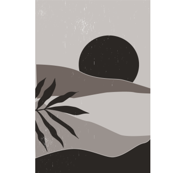 Poster salón atardecer en blanco y negro en el desierto - TenVinilo