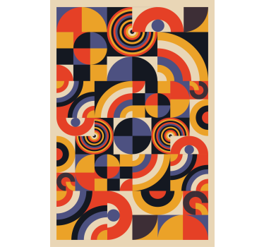 Poster salón círculos bauhaus coloridos - TenVinilo