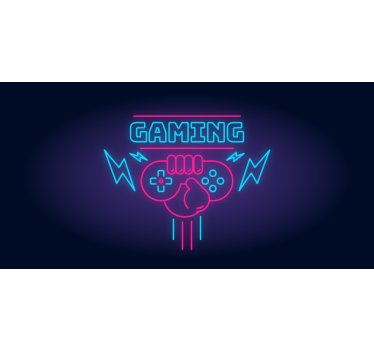 Poster videojuego logo de juego con luces de neón - TenVinilo