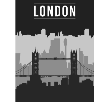 Poster con frases horizonte de londres en blanco y negro - TenVinilo