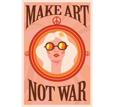 Poster con frases haz arte no guerra - TenVinilo