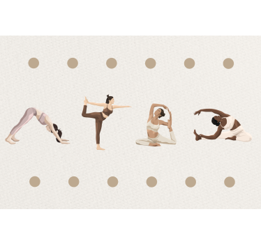 Poster con frases secuencia de posturas de yoga - TenVinilo