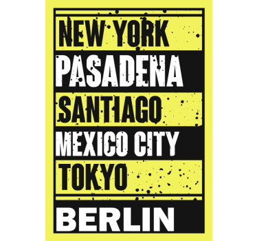 Poster con frases texto sobre ciudades - TenVinilo