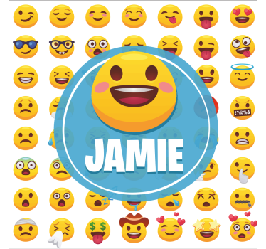 Poster habitación juvenil colección expresiones emoji - TenVinilo