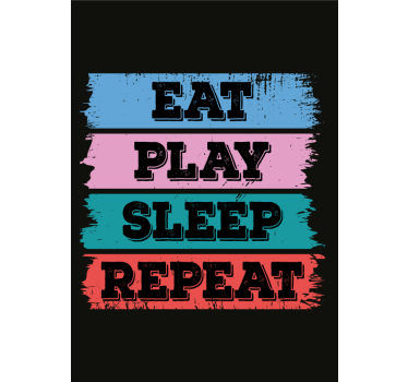 Juego comer dormir cartel imprimir - TenVinilo