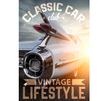 Cartel del club de autos clásicos - TenVinilo