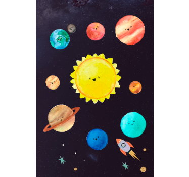 Poster dormitorio infantil el sistema solar para niños es el conj - TenVinilo