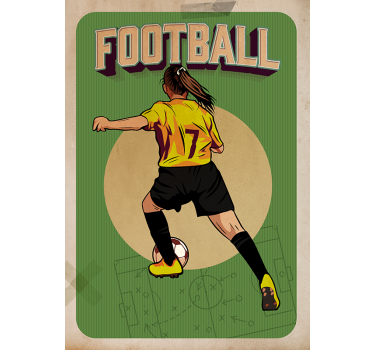 Cartel retro de fútbol femenino - TenVinilo
