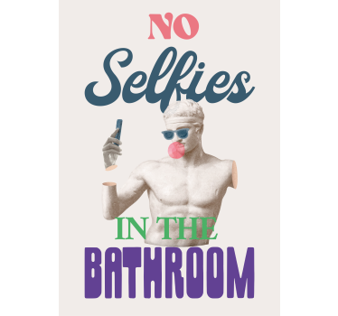 Cartel de baño sin selfies - TenVinilo