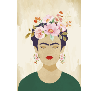 Poster arte mujer con flores - TenVinilo