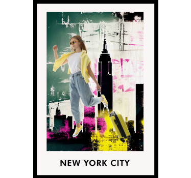 Poster salón collage de nueva york - TenVinilo