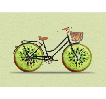 Poster salón bicicleta kiwi - TenVinilo