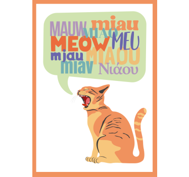 Poster dormitorio infantil los gatos maullan - TenVinilo