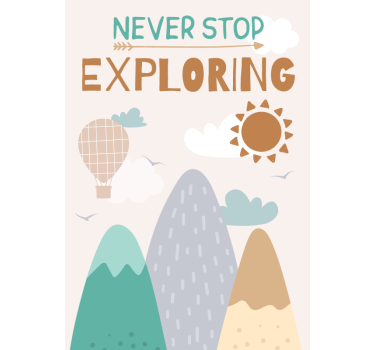 Poster dormitorio infantil nunca dejes de explorar - TenVinilo