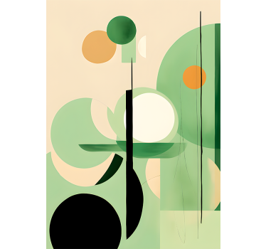 Poster abstracto figuras verdes - TenVinilo
