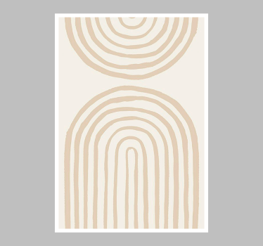 Poster abstracto líneas suaves en beige - TenVinilo