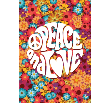 Poster flores paz y amor - TenVinilo
