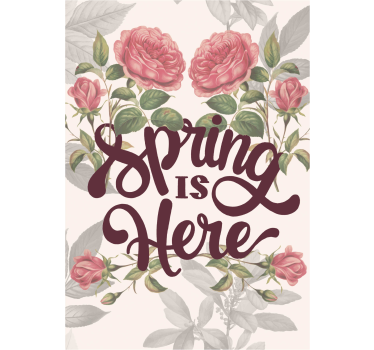 Poster flores la primavera está aquí - TenVinilo
