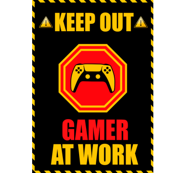 Poster videojuego gamer en el trabajo - TenVinilo