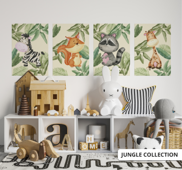 Cartel animal del mapache de la selva - TenVinilo