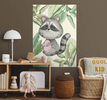 Cartel animal del mapache de la selva - TenVinilo