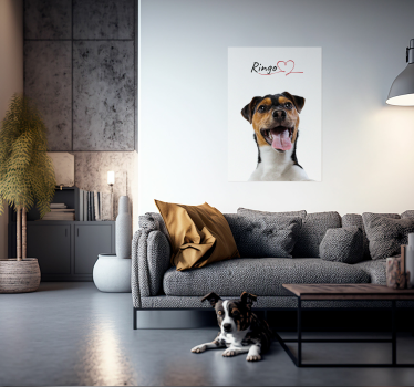 Cartel de pared de amor de perro personalizado - TenVinilo