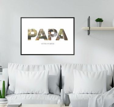 Poster salón papá mi héroe - TenVinilo
