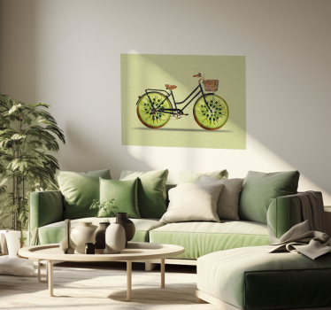 Poster salón bicicleta kiwi - TenVinilo