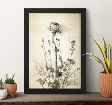 Poster flores ramo de flores sobre fondo beige - TenVinilo