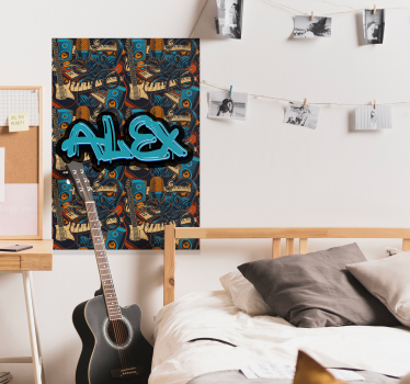 Cartel de graffiti de música retro personalizado - TenVinilo