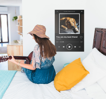 Cartel de música de reproductor de música personalizable - TenVinilo